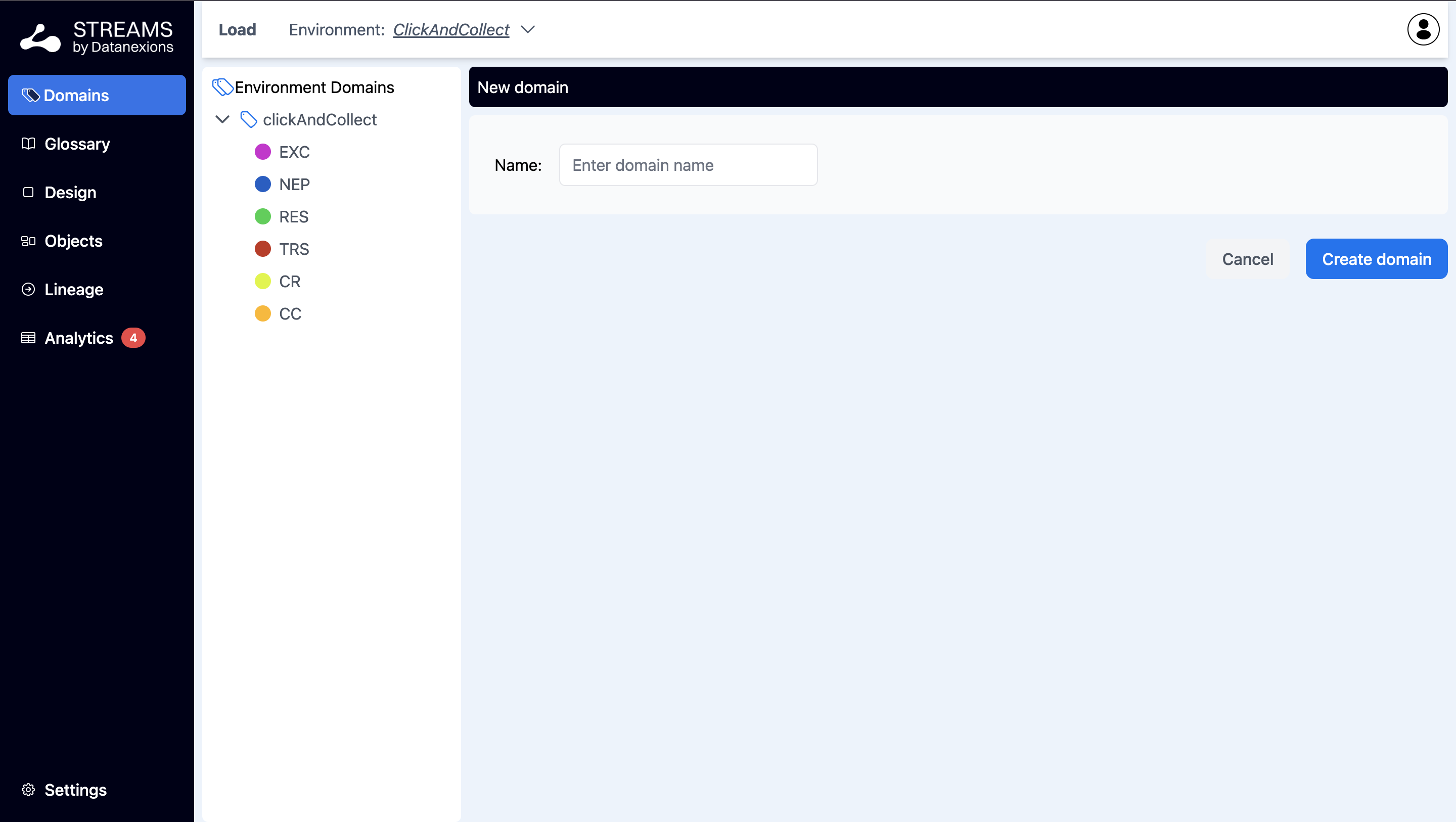 Domains – écran 2